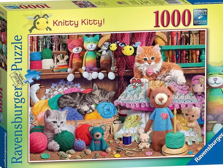 Ravensburger Pastimes* - Knitty Kitty - 1000 Piece Jigsaw Puzzle