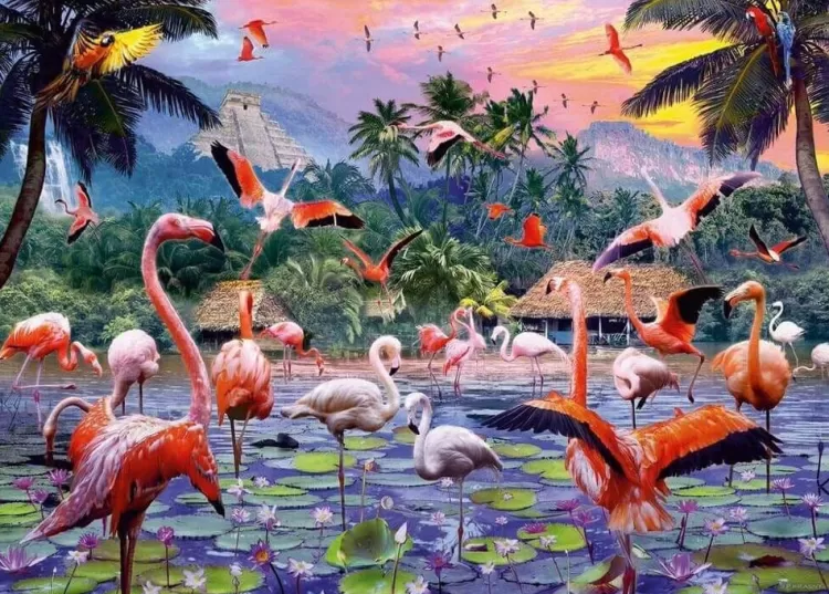 Ravensburger Animals & Wildlife* - Pink Flamingos - 1000 Piece Jigsaw Puzzle