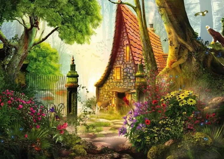 Schmidt Flowers & Gardens* - Georgia Fellenberg - House In The Glade - 1000 Piece Jigsaw Puzzle