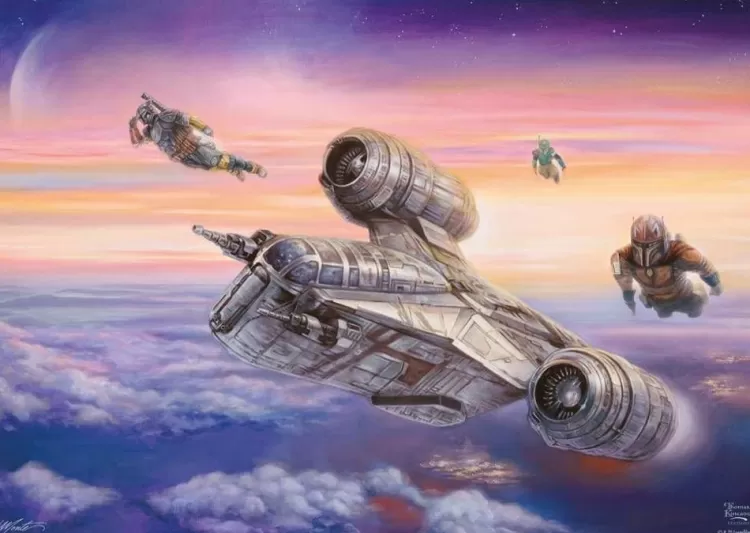 Schmidt Sound & Screen* - Thomas Kinkade - Disney Star Wars The Mandalorian - The Escort - 1000 Piece Jigsaw Puzzle