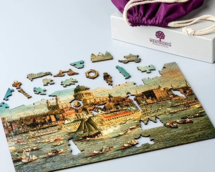 Wentworth London* - London The Thames With View Of The City And St Pauls - 250 Piece Wooden Jigsaw Puzzle